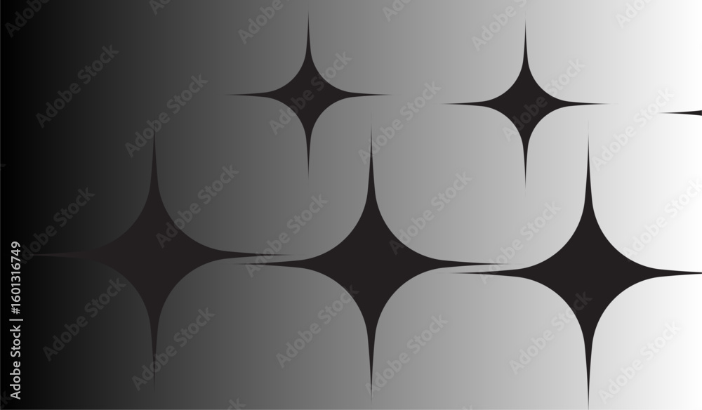 Aufkleber Repeating star shapes with gradient from light to solid tone arrangement pattern design style