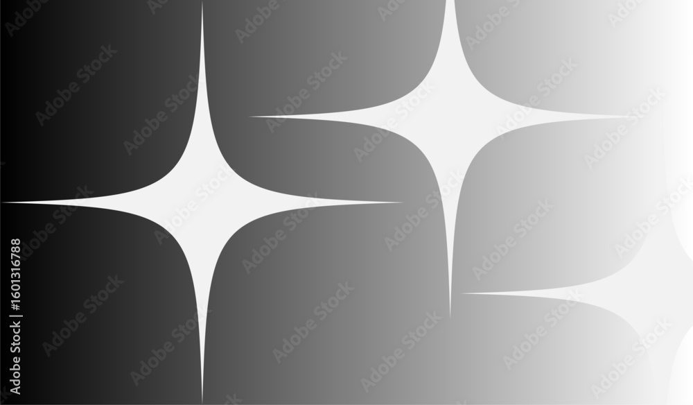Fototapete gradient image with four pointed star shapes fading from light to medium gray on the right side of i