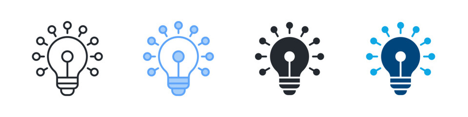 Design Thinking Icon Set Multiple Style. Designed In Outline, Blue, Glyph, Dual Tone
