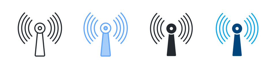 Sensor Icon Set Multiple Style. Designed In Outline, Blue, Glyph, Dual Tone