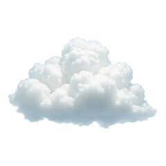 Fluffy white cumulus cloud isolated on transparent background