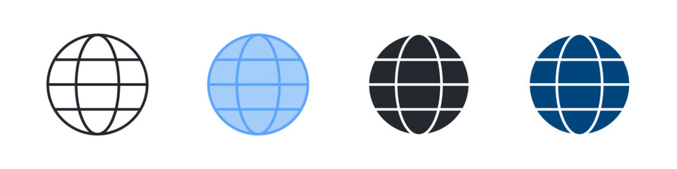 Internet Icon Set Multiple Style. Designed In Outline, Blue, Glyph, Dual Tone