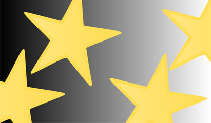 Five golden stars on a subtle gradient from light to somewhat shaded background illustration