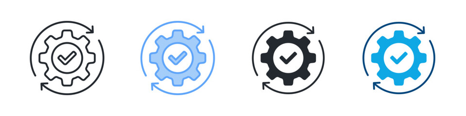 Repeatability Icon Set Multiple Style. Designed In Outline, Blue, Glyph, Dual Tone