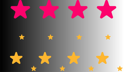 Illustration of pink and yellow stars on a gradient from deep to light shade, creating a night sky effect