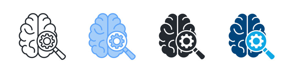 Deep Learning Icon Set Multiple Style. Designed In Outline, Blue, Glyph, Dual Tone