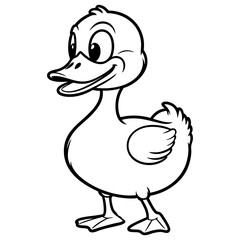 Smiling Baby Duck Standing with Cute Pose and Friendly Face