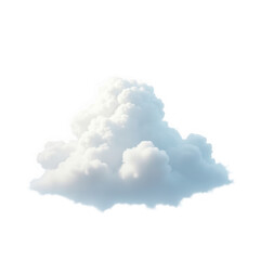 A fluffy white cumulus cloud isolated on a transparent background for design