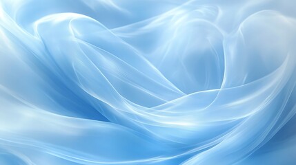 Delicate light blue fabric drapes in flowing folds.