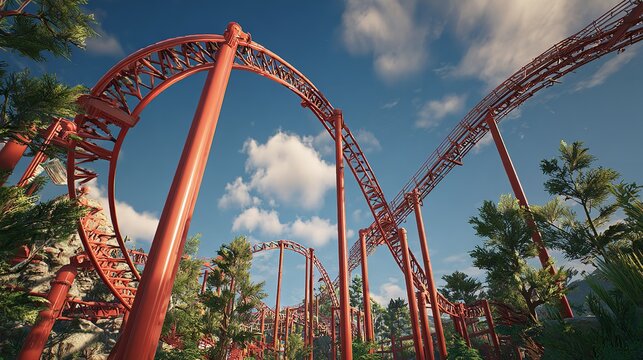 Roller Coaster at Knott's Berry Farm Theme Park.

