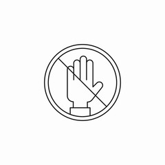 no touching hand sign icon sign vector