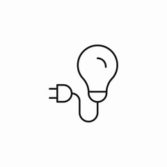 plug lightbulb power icon sign vector