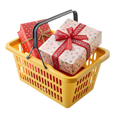 Holiday Shopping: Gifts in a Shopping Basket