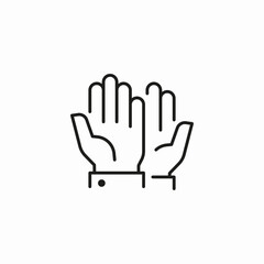 Obraz premium two open hands icon sign vector