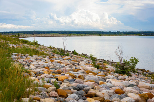 Colorful Stones Devils Lake Shoreline North Dakota