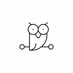 wise owl glasses figure icon sign vector