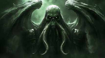 A monstrous entity with large wings and tentacles.