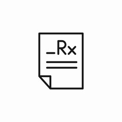 Fototapeta premium prescription rx document icon sign vector