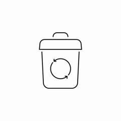 recycling trash bin icon sign vector