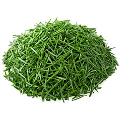 Small pile of chopped green chives isolated on transparent background