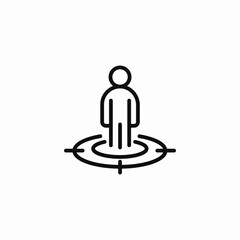 person in target area icon sign vector