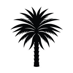 Textured palm tree silhouette on white background