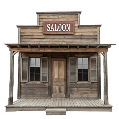Old West Saloon: Rustic Wooden Building Facade - Western Frontier Architecture