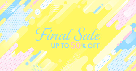 ポップでかわいい、メンフィス背景素材 ( フレーム　見出し　タイトル　メンフィス　チラシ　セール )	