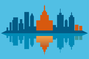 Obraz premium city skyline vector illustration