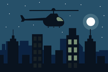 Fototapeta premium night city with moon