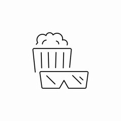 popcorn 3d glasses icon sign vector
