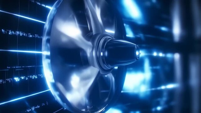 Futuristic spinning disc technology illustration