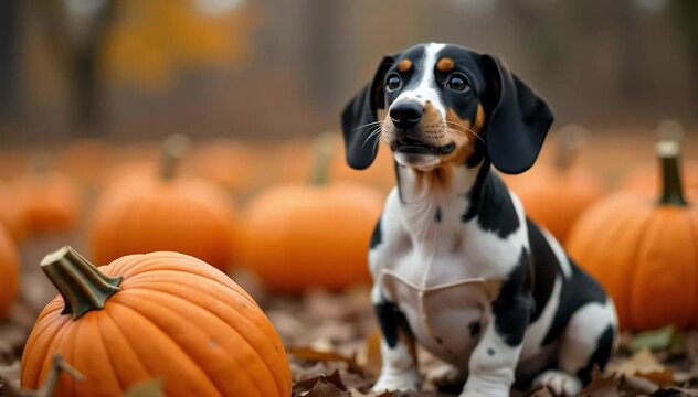 Dachshund roaring softly with a bark