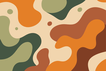 Organic flowing shapes in earthy tones abstract background