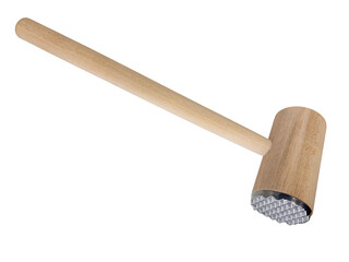 Wooden meat hammer mallet tenderizer isolated