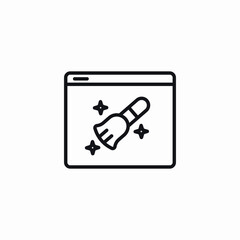 computer cleaning icon sign vector