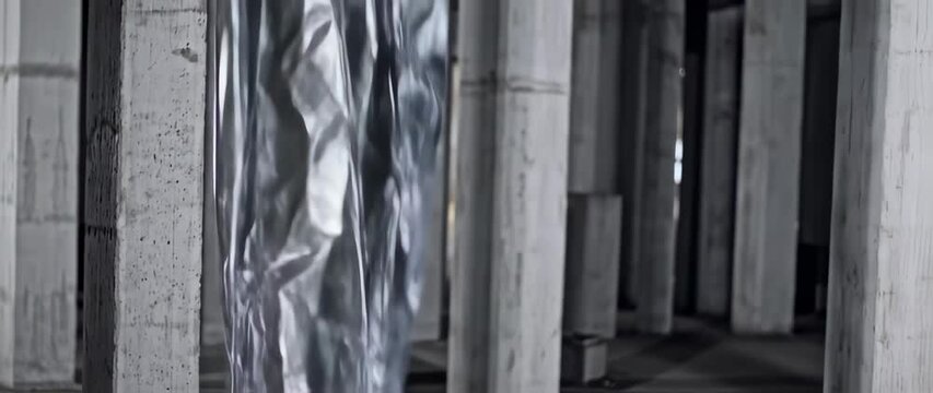 Gray concrete pillars interior space