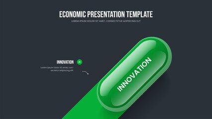 Fototapeta premium Creative Visualization 1 Step Diagram Presentation Layout. Digital Solution Frame Template Vector Illustration. Company Launch One Option Infographic Slideshow Design.
