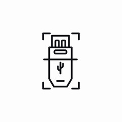 usb scan icon sign vector