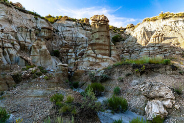 Scenic vibrant view of Roosevelt National Park colorful Canyons