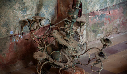 Abandoned Old  Historic Ruined Decaying  Stone Church 
