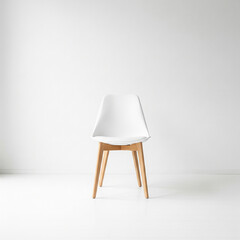 White modern chair in a minimalist setting, perfect for interior design and decor.