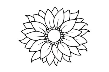 Sunflower Outline Illustration