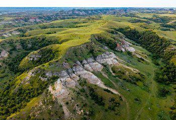 Obraz premium Scenic Aerial view of Dakota Prairie Grasslands