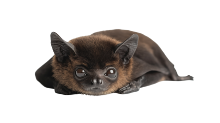 A pet sitting calmly and upright, isolated on a clean white background or transparent png