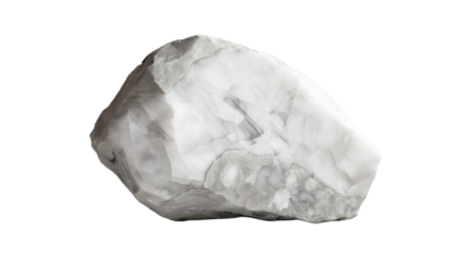 A natural stone rock with rough texture and irregular shape, isolated on a white or transparent png background
