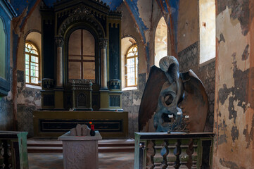 Abandoned Old  Historic Ruined Decaying  Stone Church 