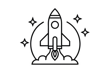 Startup Launch Line Icon No Text