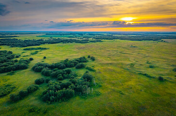 Sheyenne National Grassland Aerial Sunset