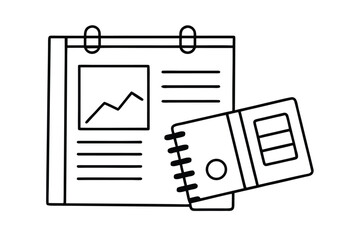 Business Plan Chart And Notebook Icon